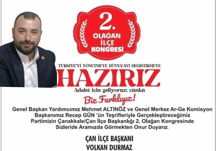 YENİDEN REFAH (YRP) ÇAN’DA KONGREYE GİDİYOR