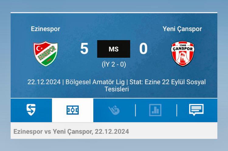 ÇANSPOR, EZİNESPOR’A FARKLI MAĞLUP OLDU