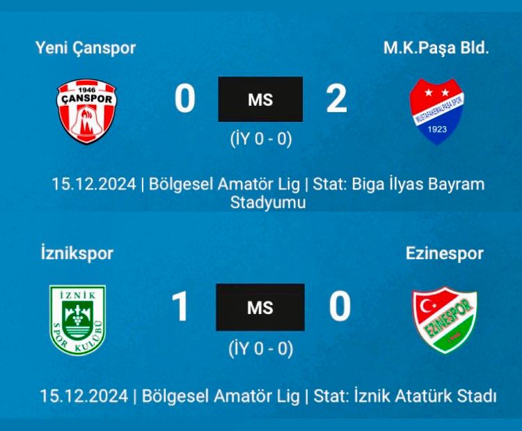 YENİ ÇANSPOR İLE EZİNESPOR HAFTAYI MAĞLUBİYETLE KAPATTI