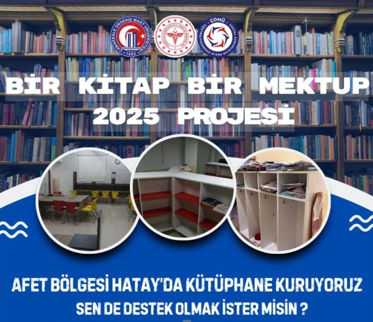 HATAY’A KÜTÜPHANE İÇİN KİTAPLAR ÇAN DEVLET HASTANESİ’NE
