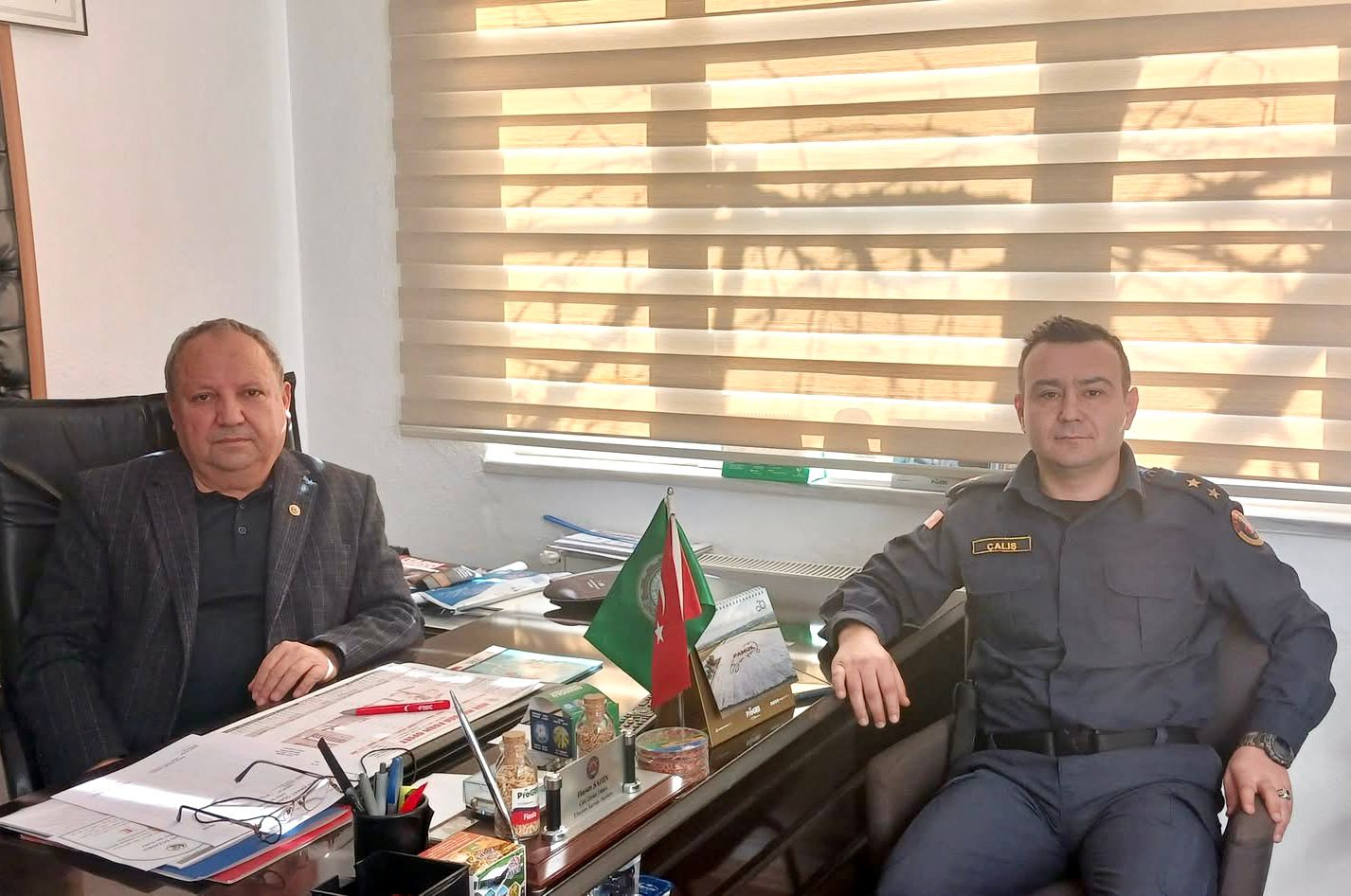 İLÇE JANDARMA KOMUTANINDAN ÇAN ZİRAAT ODASI BAŞKANLIĞINA ZİYARET