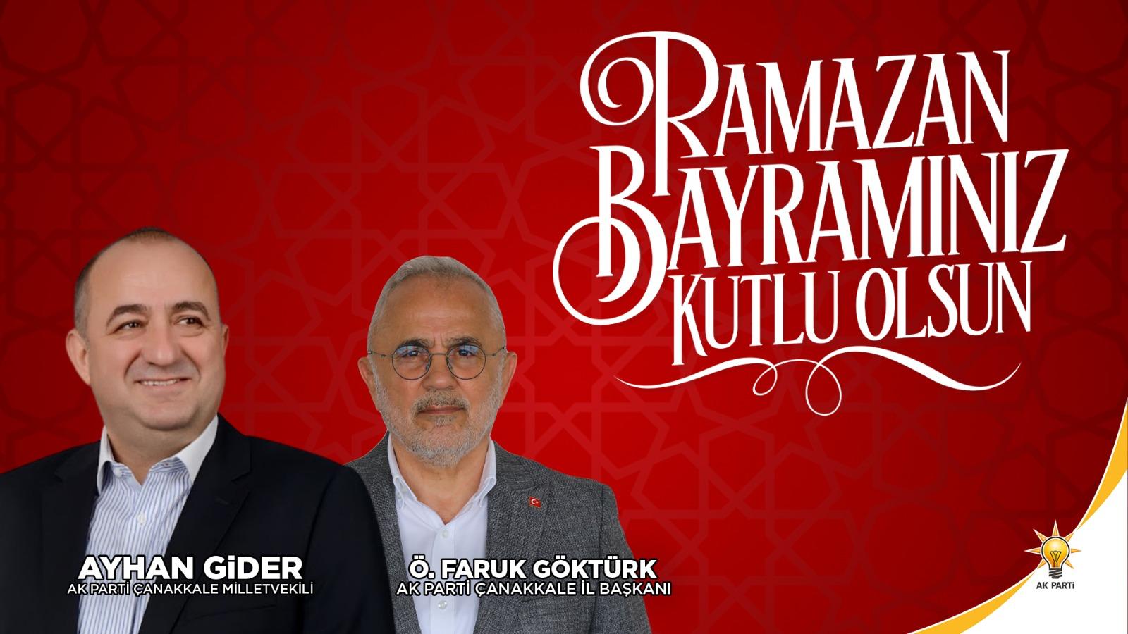 AK PARTİ ÇANAKKALE İL BAŞKANLIĞINDAN RAMAZAN BAYRAMI KUTLAMA MESAJI