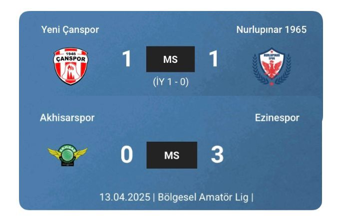 ÇANSPOR, SON DAKİKADA BERABERE KALINCA EZİNESPOR İLE FARK BEŞE YÜKSELDİ