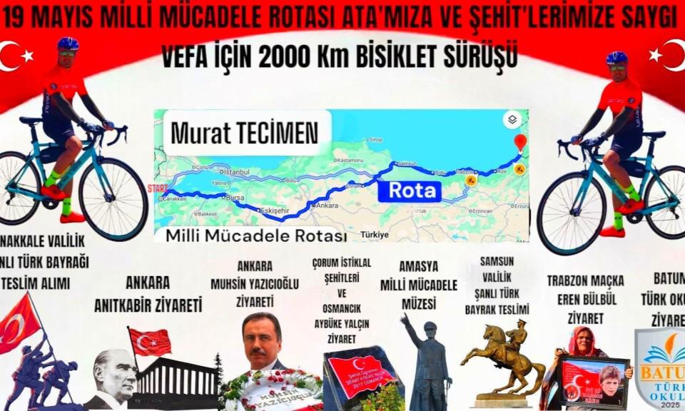 SENDİKA BAŞKANI TECİMEN’DEN 2 BİN KİLOMETRELİK BİSİKLET YOLCULUĞU