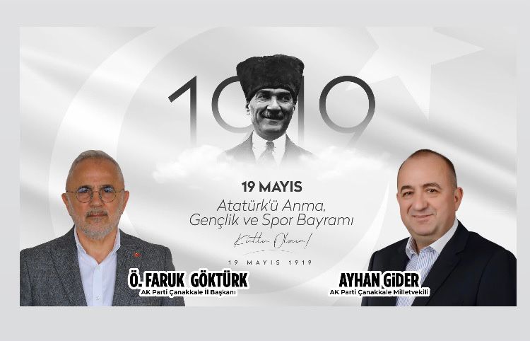 AK PARTİ İL BAŞKANI GÖKTÜRK İLE MİLLETVEKİLİ GİDER’DEN 19 MAYIS ATATÜRK’Ü ANMA, GENÇLİK VE SPOR BAYRAMI KUTLAMASI