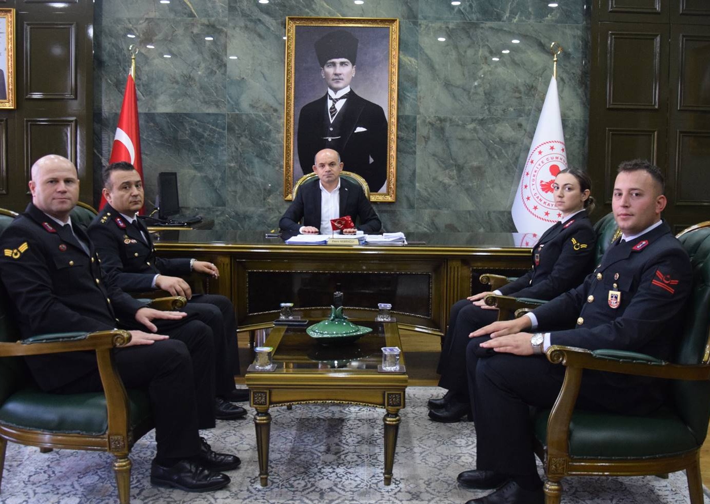 ÇAN İLÇE JANDARMADAN KAYMAKAMA 186. KURULUŞ YILDÖNÜMÜ ZİYARETİ