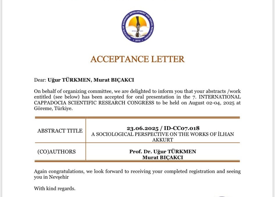 YAZARIMIZ İLHAN AKKURT’UN BESTELERİ ULUSLARARASI KONGREDE SUNUM OLDU