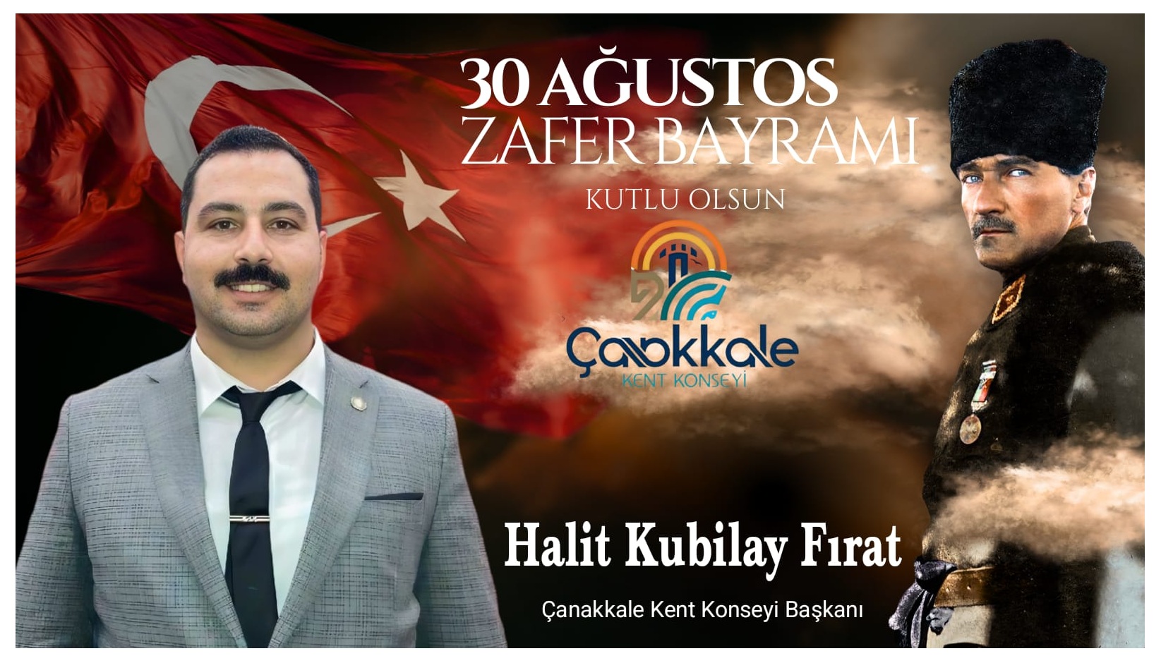 ÇANAKKALE KENT KONSEYİ BAŞKANINDAN 30 AĞUSTOS ZAFER BAYRAMI KUTLAMA MESAJI