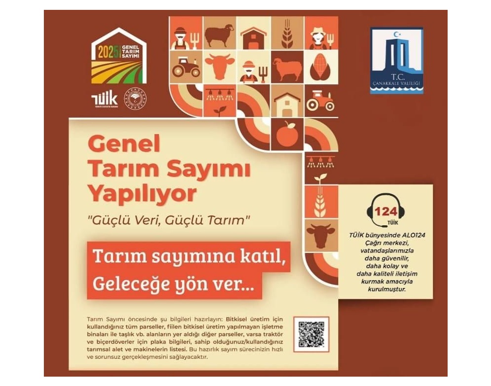 ÇANAKKALE’DE 2025 GENEL TARIM SAYIMI DEVAM EDİYOR!