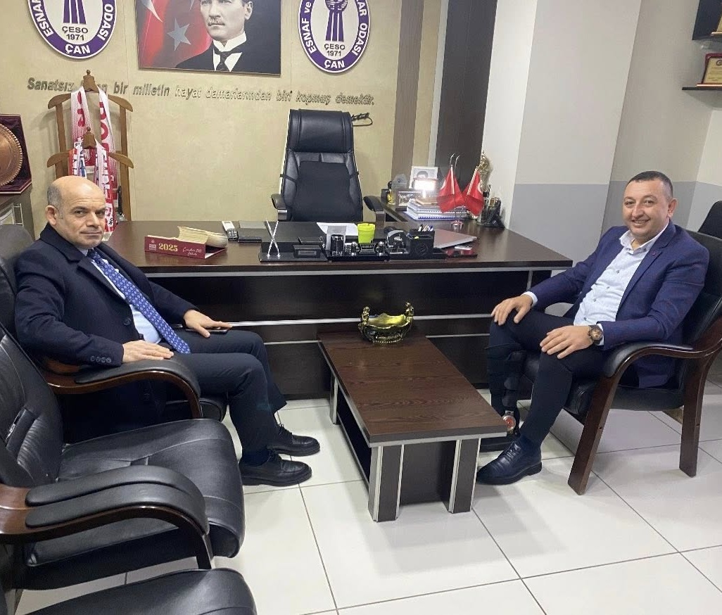 ÇAN KAYMAKAMINDAN ESNAF VE SANATKÂRLAR ODASI BAŞKANINA GEÇMİŞ OLSUN ZİYARETİ