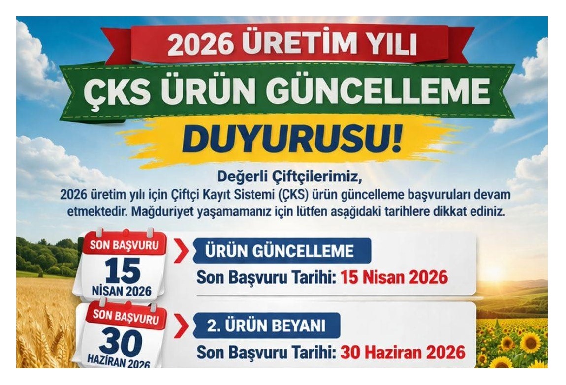 ZİRAAT ODALARINDAN 2026 ÜRETİM YILI ÇKS ÜRÜN GÜNCELLEME DUYURUSU
