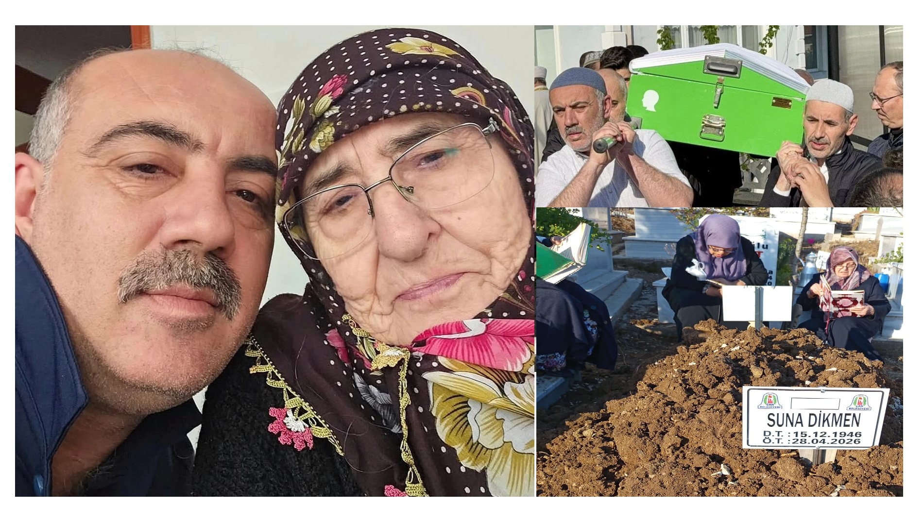GAZETECİ LEVENT DİKMEN’İN ANNESİ MERHUME HACI SUNA DİKMEN TOPRAĞA VERİLDİ