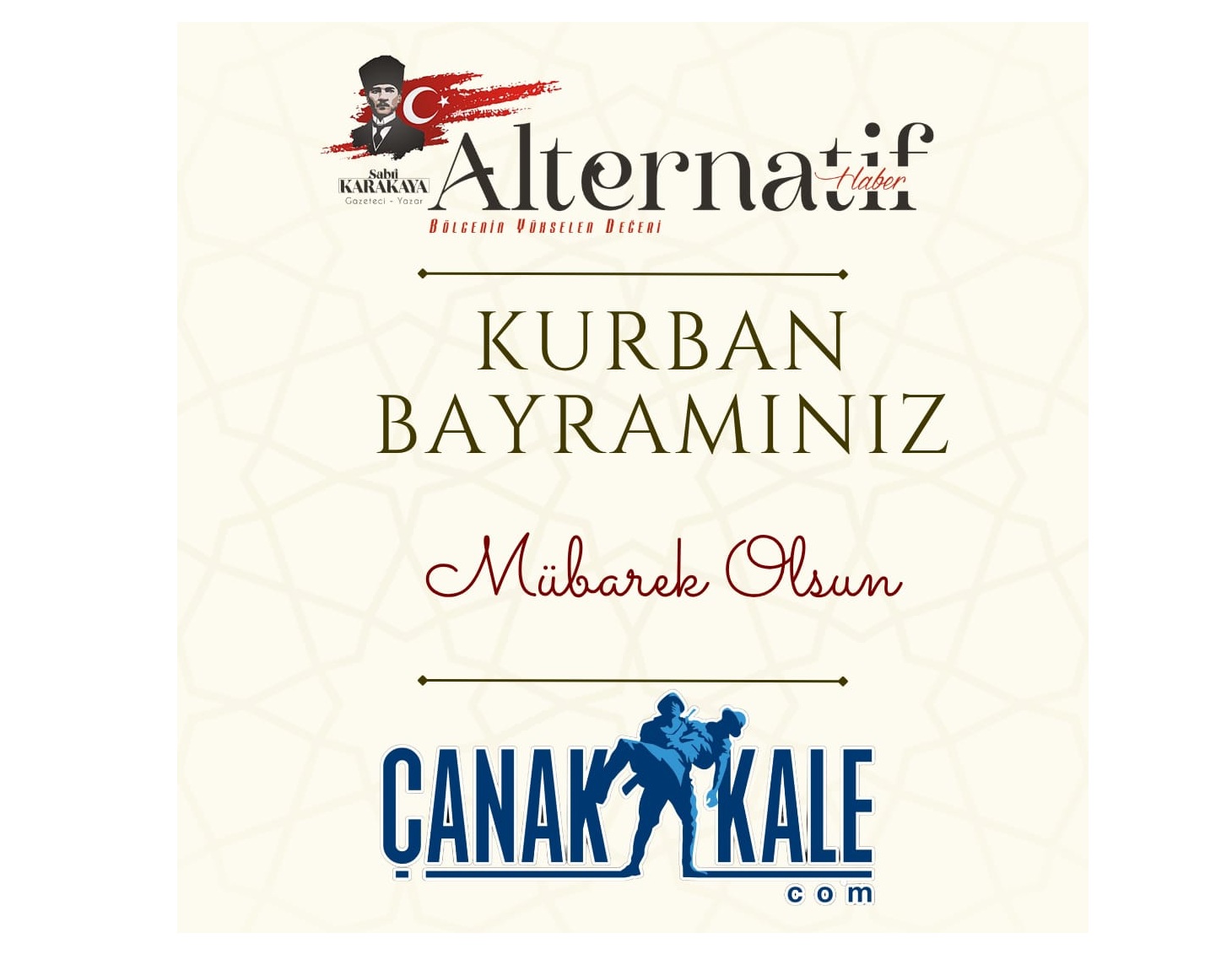 KURUCUMUZ GAZETECİ SABRİ KARAKAYA’DAN KURBAN BAYRAMI KUTLAMASI