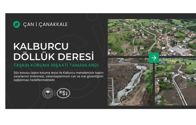 ÇAN KALBURCU KÖYÜ DÖLLÜK DERESİ TAŞKIN KORUMA İNŞAATI TAMAMLANDI