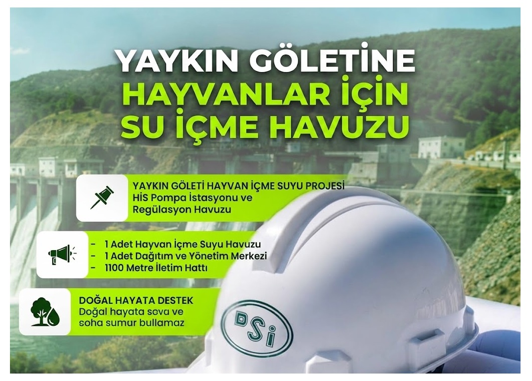YAYKIN GÖLETİNE HAYVANLAR İÇİN SU İÇME HAVUZU